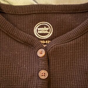 Wonder Nation Dark Knit Button Top